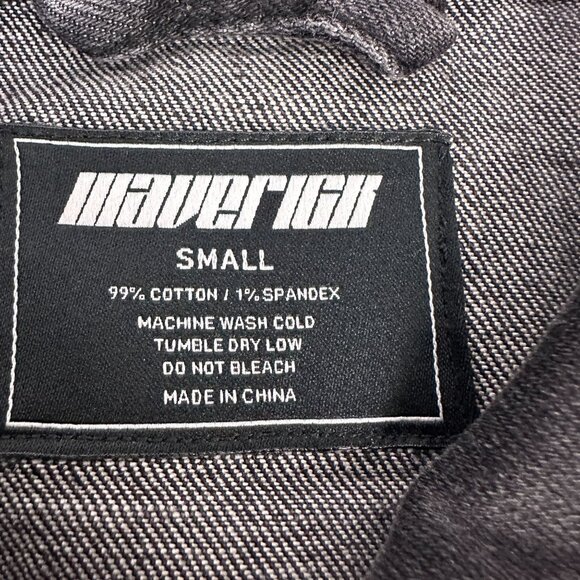 Maverick Clothing Co. Black Denim Jacket With Yellow Embroidery Small - Picture 4 of 7